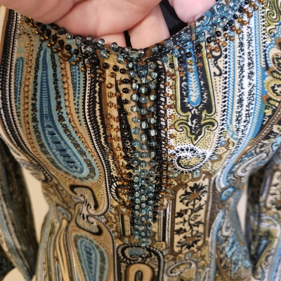 Elegant Paisley Print Women's Top - Picture 3 of 7